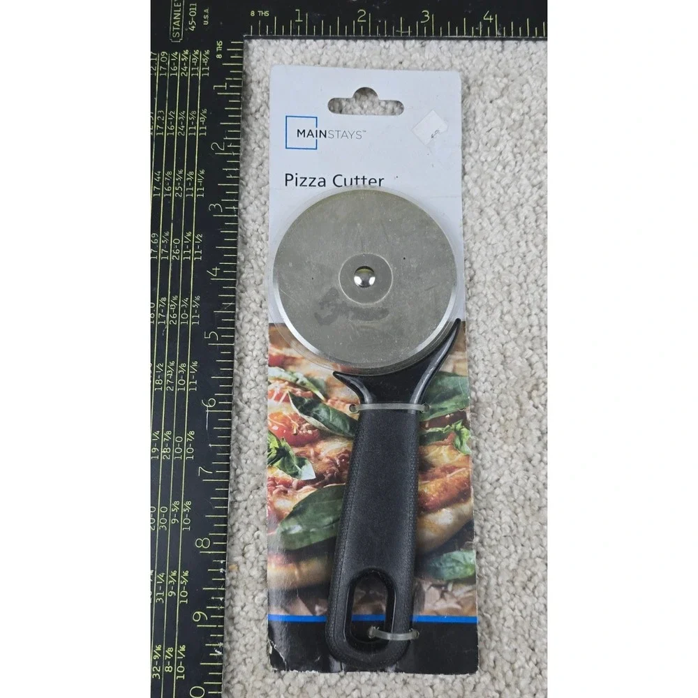 Mainstays Pizza‎ Cutter Silver Black Stainless Steel Blade